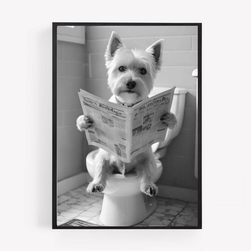 Funny bathroom westie dog - , 4