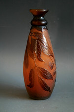 ANTIQUE GALLE ACID ETCHED GLASS VASE
