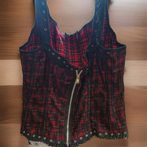 Tripp nyc plaid lace corset - plaid,