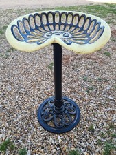 CAST IRON BLACK/CREAM MALTA TRACTOR SEAT/STOOL GARDEN BAR CHAIR SEATING ETC.