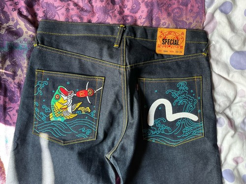 Evisu denim jeans - -, intricate