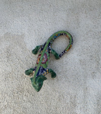 Genuine TALAVERA Pottery  IGUANA LIZARD Figurine - Mexican Wall Art-Large  12"