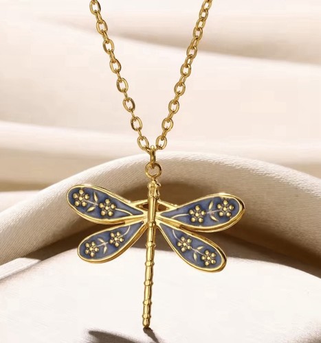 Dragonfly necklace stainless - necklace,