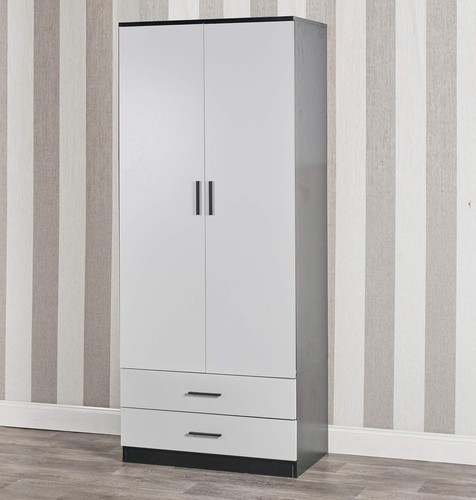 Modern white black wardrobe - modern,
