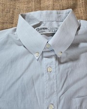 Classic Vintage White & Light Blue Pinstripe C&A Shirt - Size EUR 44 / GB 17½