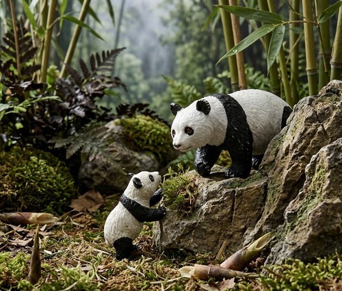 Panda adult cub plastic - panda,