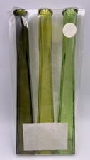 Set of 3 Tall Slim Glass Vases