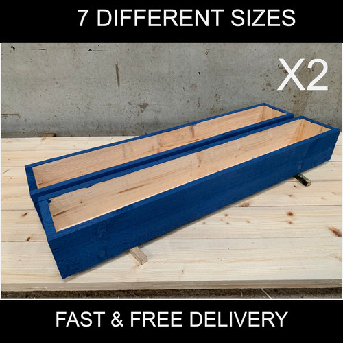 Blue garden planters - 2x,