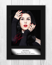Kat Von D A4 signed mounted photograph picture poster Choice of frame