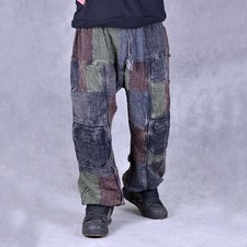 PATCHWORK STONEWASHED TROUSERS
