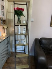 Vintage Statement Piece Wooden Step Ladder Shelf Display Shabby Chic