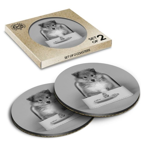 Boxed round coasters bw - coasters,