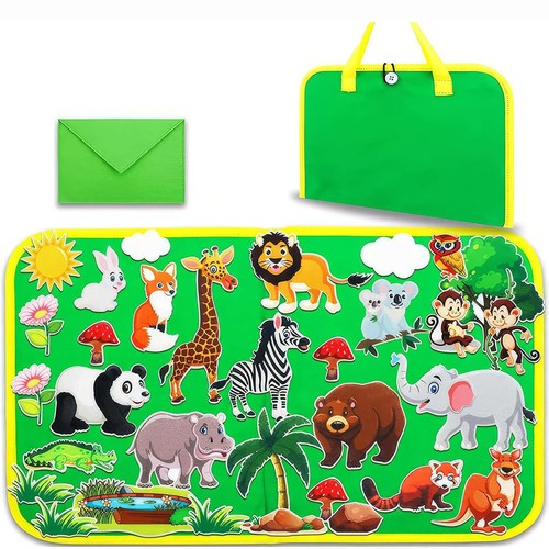 Fuzzy felt zoo animals - felt,