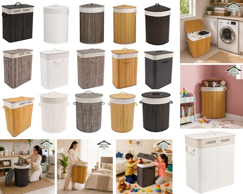 New folding bamboo laundry - new,