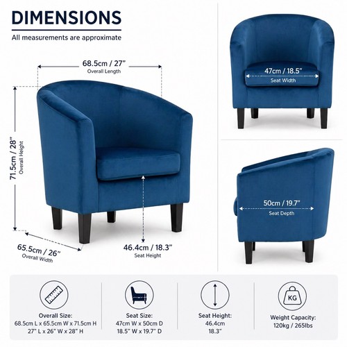 Tub chair accent - tub,