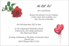 Wedding Vow Renewal Invitations  - 20 Invitations 