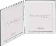 EIO Gifts Personalised Silver Plated Hinged Double Photo Frame - Engraved