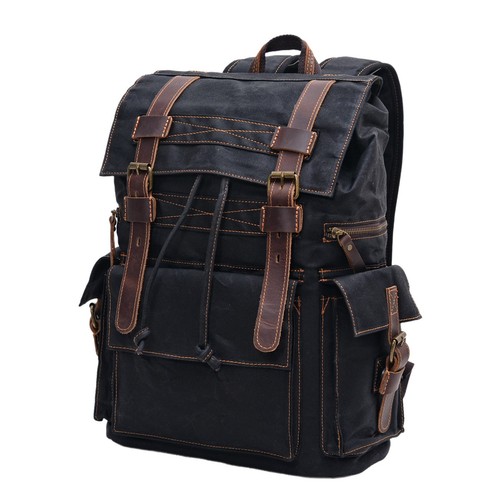 Genuine leather canvas - leather, mens