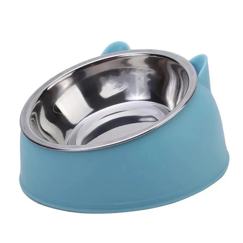 Cat dog bowl tilted stainless - tilted,