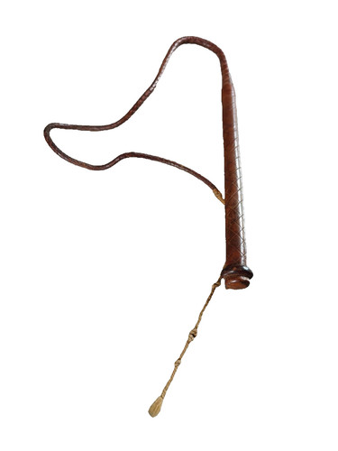 Leather bull whip costume prop - whip,