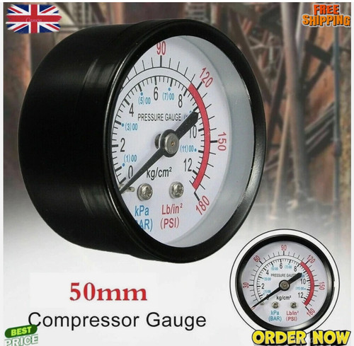 50mm thread 0 - 1/4, 0-180psi