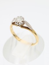 Vintage 18ct Yellow Gold Illusion 0.20ct Natural Diamond Solitaire Ladies Ring