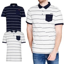 Lee Cooper Mens Polo Shirt Striped Short Sleeve Collar Casual Tee Tops Branded