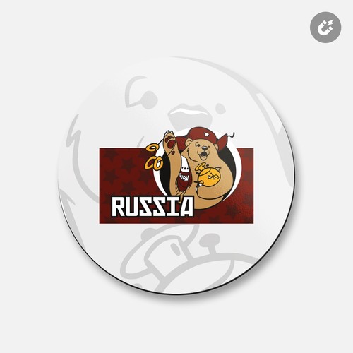 Russian bear travel label - russian,