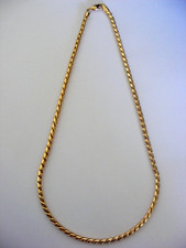 GOLD PLATED / TONE ENGLISH / SNAKE / BARREL CURB CHAIN NECKLACE 20" QUITE CHUNKY