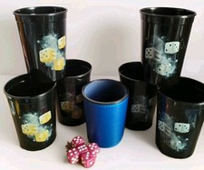 Blue Leather Dice Cup Shaker