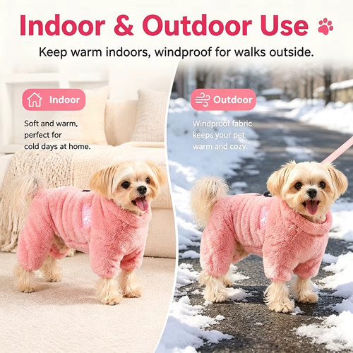 Fleece dog jumpsuit - dog, warm