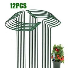 12X Round Metal Plant Supports Stake For Peonies Hydrangea Strong Stakes Garden