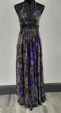 VINTAGE RARE FIRETRAP BELLAMY SIZE MEDIUM 12-14 PURPLE/GREY MAXI DRESS FREE P&P