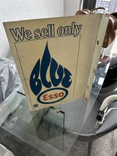Esso Blue Double Sided Tin Advertising Sign Petrol Oil