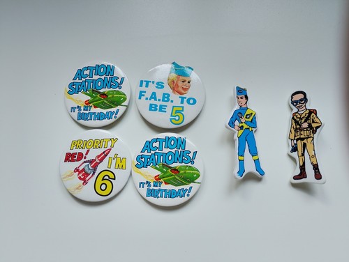 Vintage thunderbirds badges - thunderbirds,