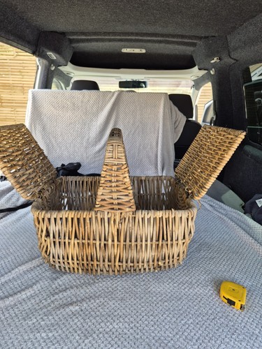 Vintage willow picnic basket - vintage,