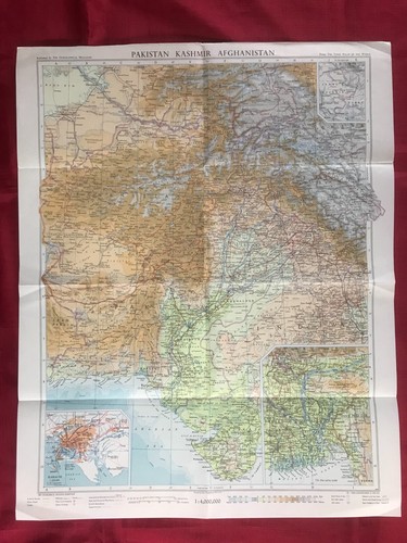 Vintage 1964 map pakistan - 1964,