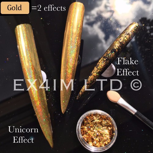 Galaxy holo flakes gold chrome - galaxy,