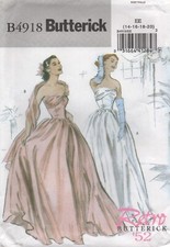 Butterick Sewing Pattern 4918 Dress Long Evening Vtg Retro 50s Size 14 - 20 New