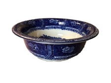 Rare Vintage Cauldon England Historical Flow Blue Large Serving Bowl 
