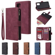 Zip Leather Wallet Case Flip