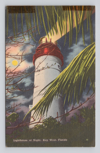 Postcard lighthouse night - at,