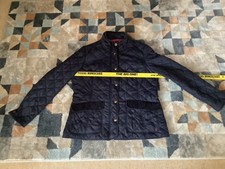 Women's JOULES Quilted Moredale Jacket Floral Lined Navy Size UK 18