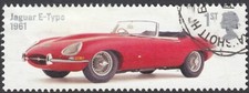 E Type Jaguar 1961  illustrated on 2013 fine used GB stamp
