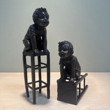 Pair Of Vintage Bronze Statues