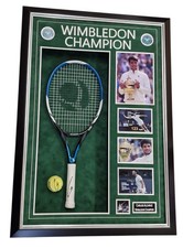 Framed Carlos Alcaraz signed Artengo Racket and tennis ball with Photo Proof
