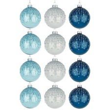 8cm Christmas Baubles Glass
