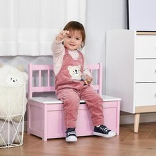 2-in-1 Wooden Toy Box Kids