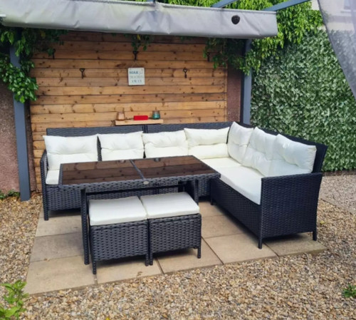 Rattan garden furniture set - garden,