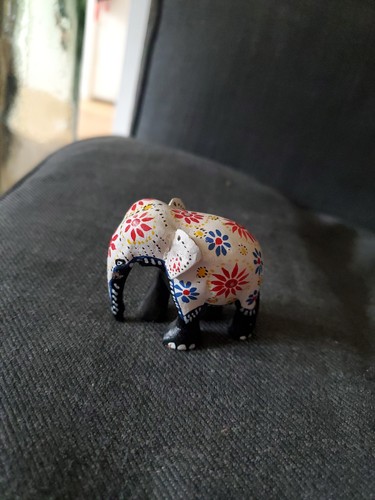 Hand painted resin elephant - painted,